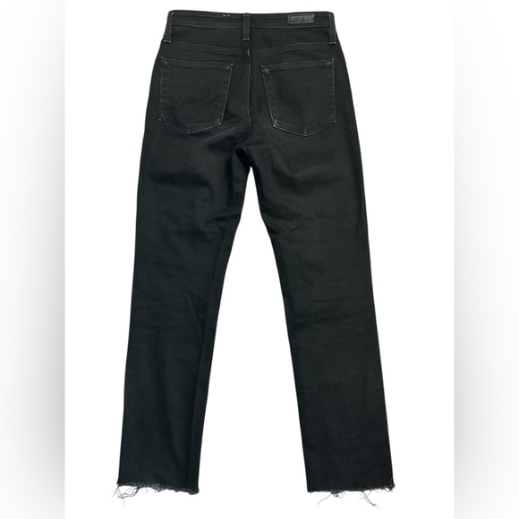 AG Adriano Goldschmied The High Rise Straight Crop Black Jeans, Raw hem size 26 - Picture 4 of 9